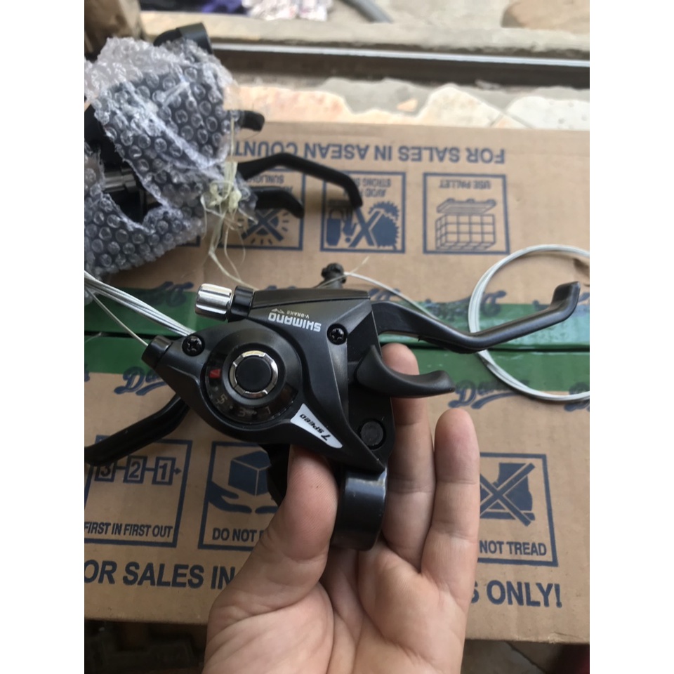 Bộ 2 tay đề  xe đạp địa hình Shimano  3x7 Speed có cả dây vỏ đề  - Rẻ vô đối