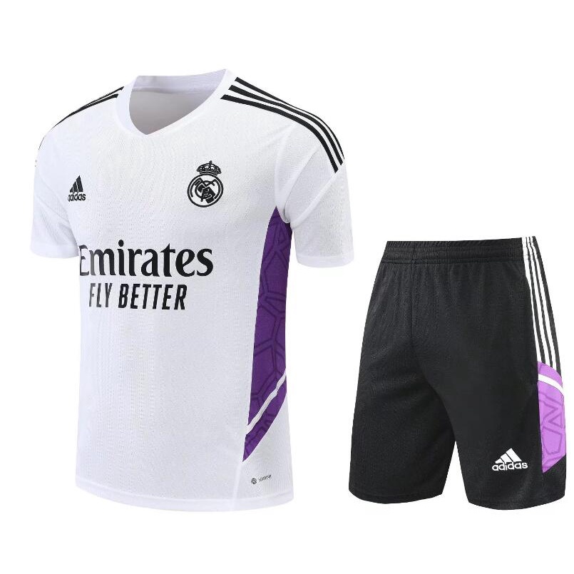 Set Áo Thun Tay Ngắn + Quần Short In Logo Real Madrid 22 / 23 Năng Động Thời Trang