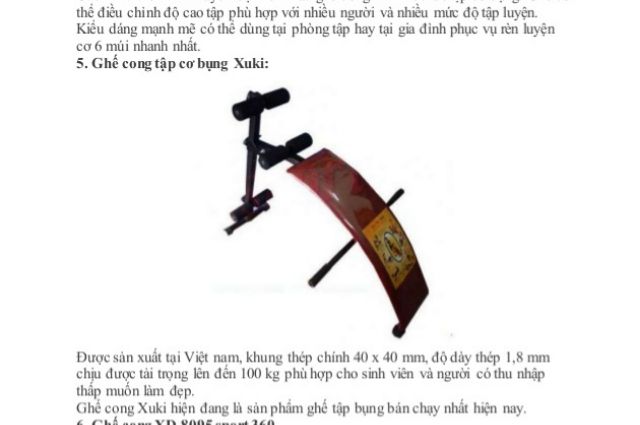 Ghế cong tập cơ bụng XUKI ( loại có càng) :