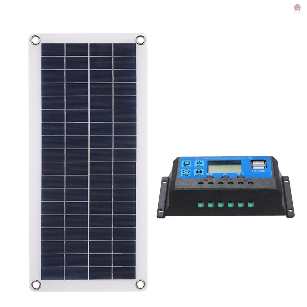 Tấm Pin Năng Lượng Mặt Trời ECVN DC 5V/18V 20W 2 Cổng USB IP65 Điều Khiển Sạc Bằng Năng Lượng Mặt Trời Chống Thấm Nước IP65 12V/24V