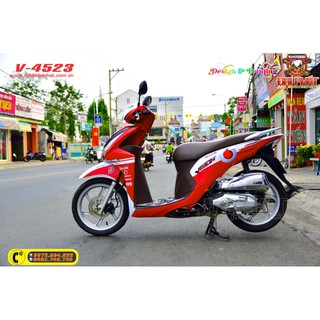 Tem Trùm Xe Vision Đỏ Trắng - V-4523