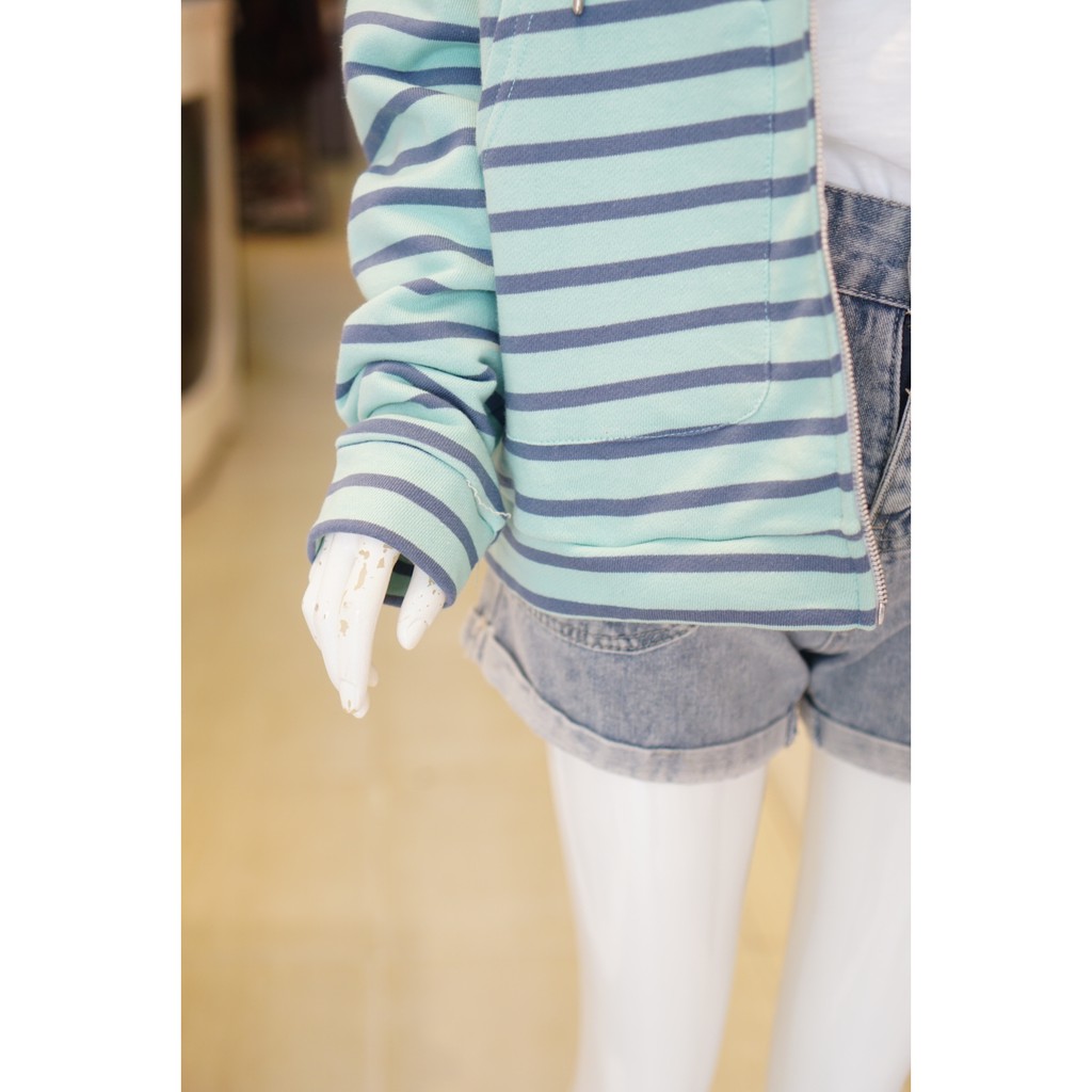 Áo khoác thun menina 074 sọc xanh | BigBuy360 - bigbuy360.vn