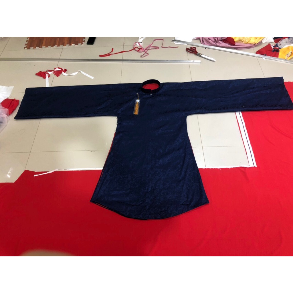 Áo Ngũ Thân Lụa Gấm Vân Chìm,Áo Tấc Nam Tay Thụng Cao Cấp Thời Nguyễn