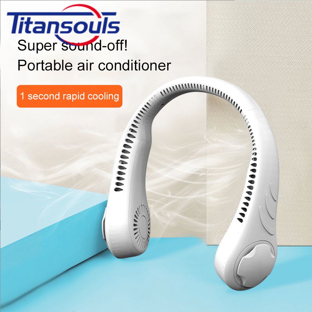 Sẵn Sàng✅⭐Bán Chạy Nhất⭐Di Động Cổ Quạt Làm Mát USB Sạc 3 Tốc Độ Gió Lười Cổ Không Có Lá Mát Nhà Ngoài Trời Đeo Vòng Cổ Quạt Cao Cấp TTS