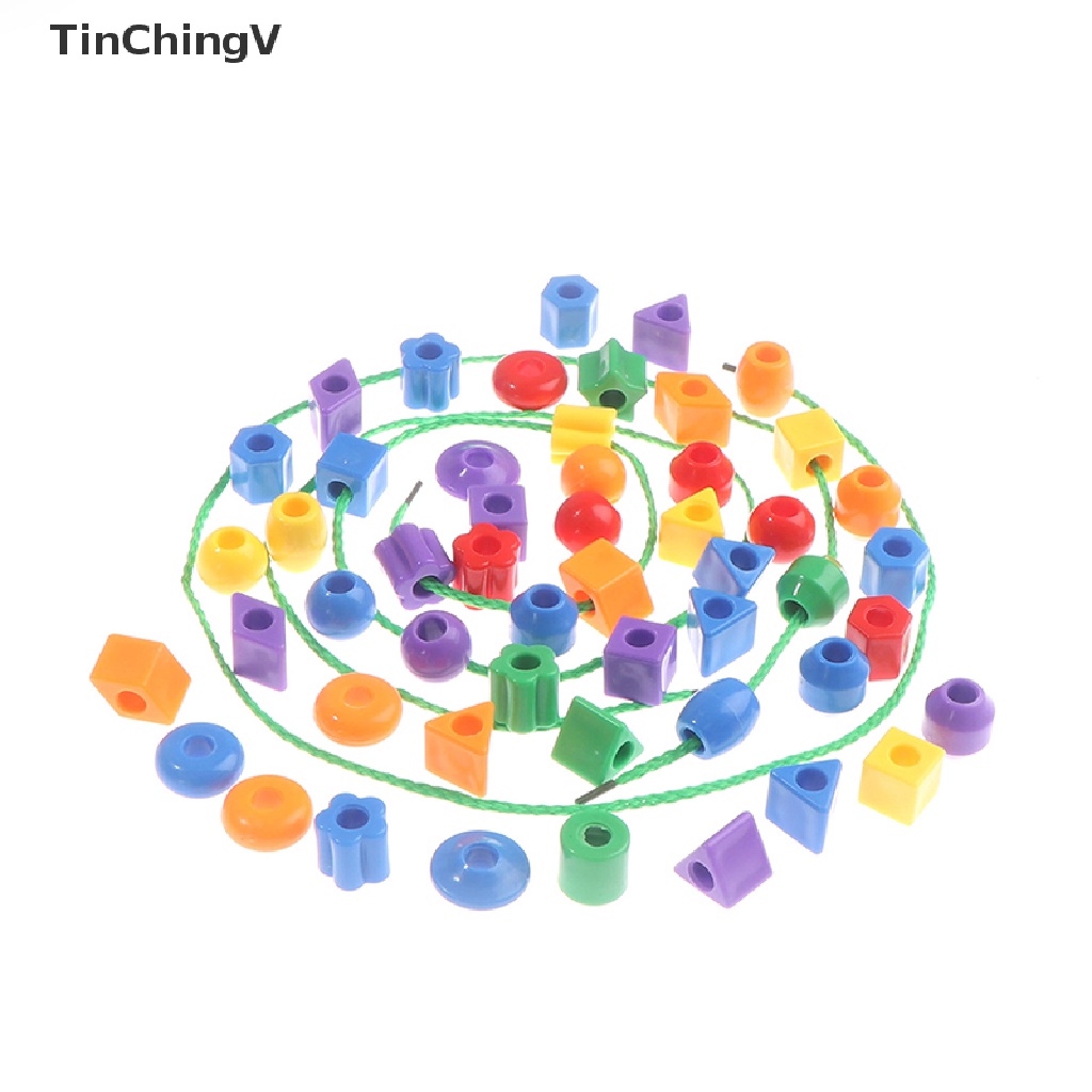 Set 50 Hạt Xỏ Dây Nhiều Màu Sắc Dùng Làm Đồ Chơi Giáo Dục Cho Bé
