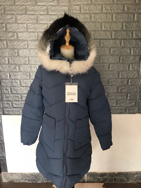 Áo phao mủ lông hai màu