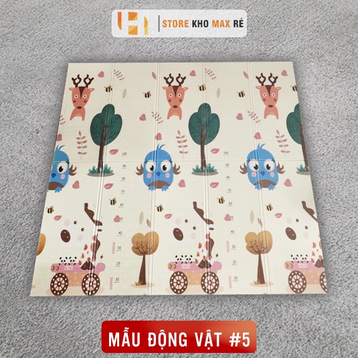 Thảm Xốp Cho Bé Gấp Gọn, Tấm Lót Trải Sàn 2 Mặt Chống Thấm, Chống Trơn Hàn Quốc Phủ Silicon 1M8 x 2M