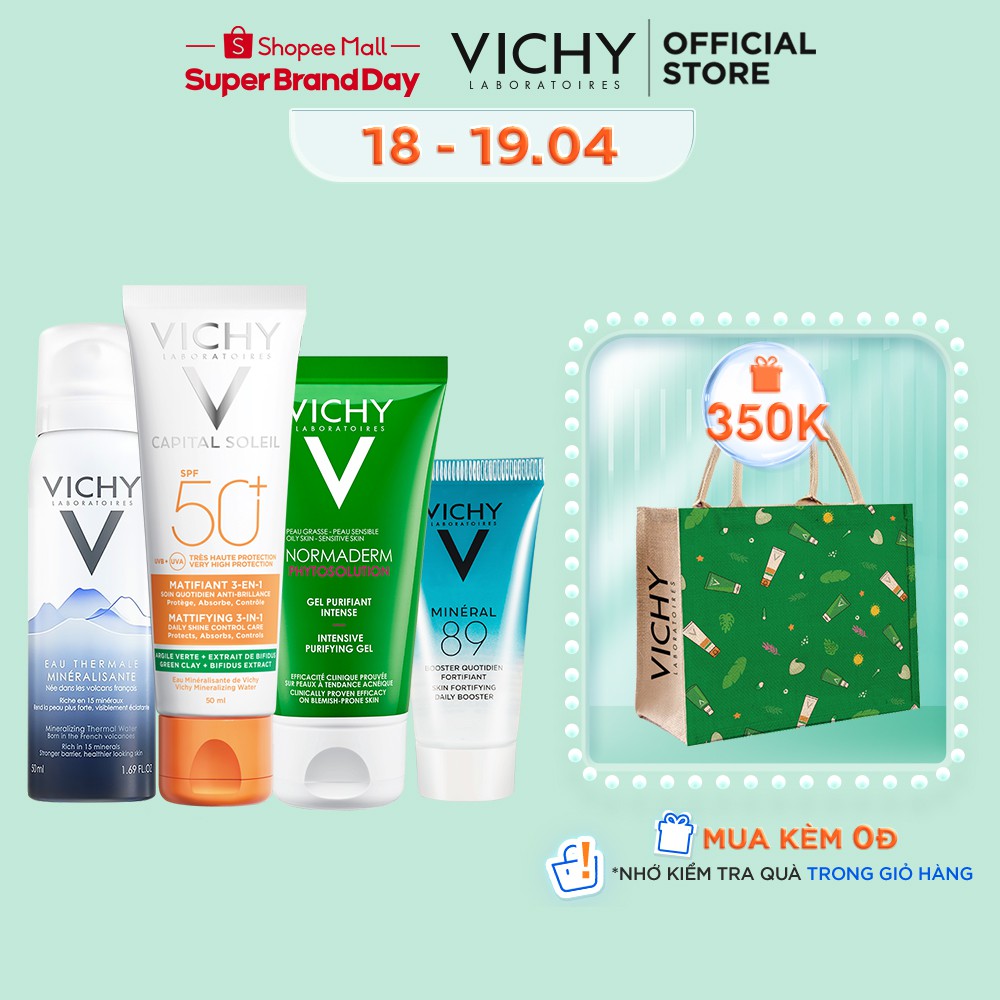 Bộ sản phẩm chăm sóc & bảo vệ da dầu mụn VICHY Capital Soleil Mattifying