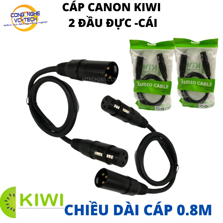 COMBO 2 CÁP CANON KIWI 2 ĐẦU ĐỰC-CÁI/CANON CÁI RA AV DÀI 0.8M/Sản phẩm cao cấp dùng kết nối các thiết bị dàn KARAOKE