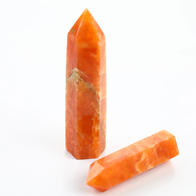 {FCC} 1pc Natural Sunstone Healing Energy Stone Quartz Tower Orange Ornament Reiki{akindofstar1.vn}