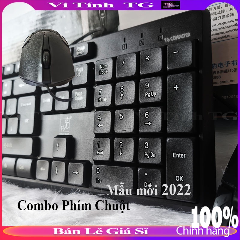 Combo bàn phím và chuột có dây văn phòng, học online bền bỉ kiểu dáng hiện đại