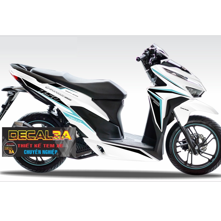 Tem Vario 150 xe trắng phối tem đen xanh