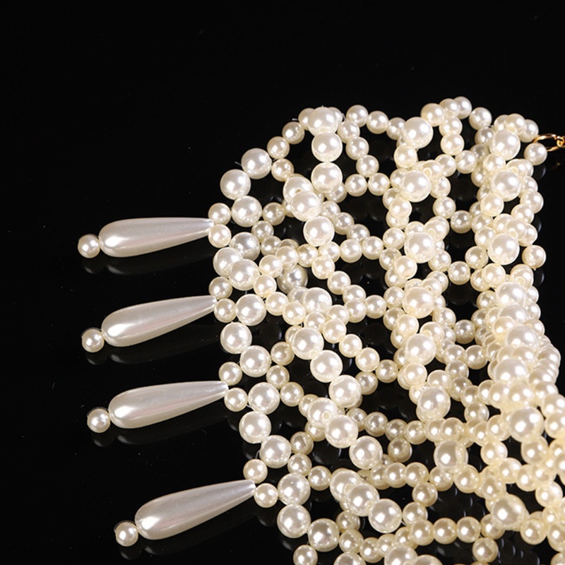 Vòng Cổ Choker Đính Hạt Ngọc Trai Hình Giọt Nước