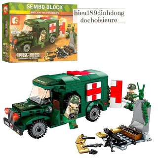 Bộ lắp ráp Lego Army Xe cứu thương Sembo 101271