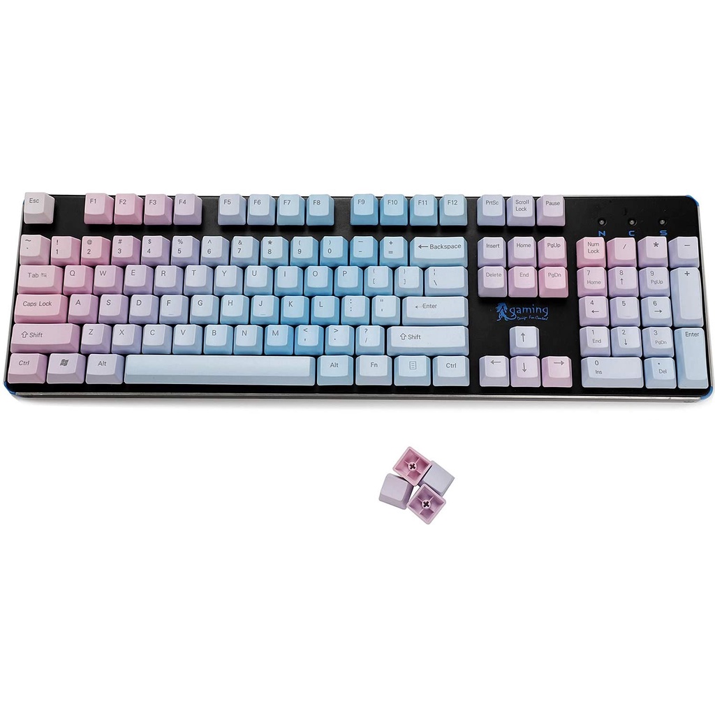 YMDK Sunset Gradient OEM Profile 104 87 61 Key Dyed PBT Keyset for Cherry MX Mechanical Keyboard, 87 Blank （this is the keycap）