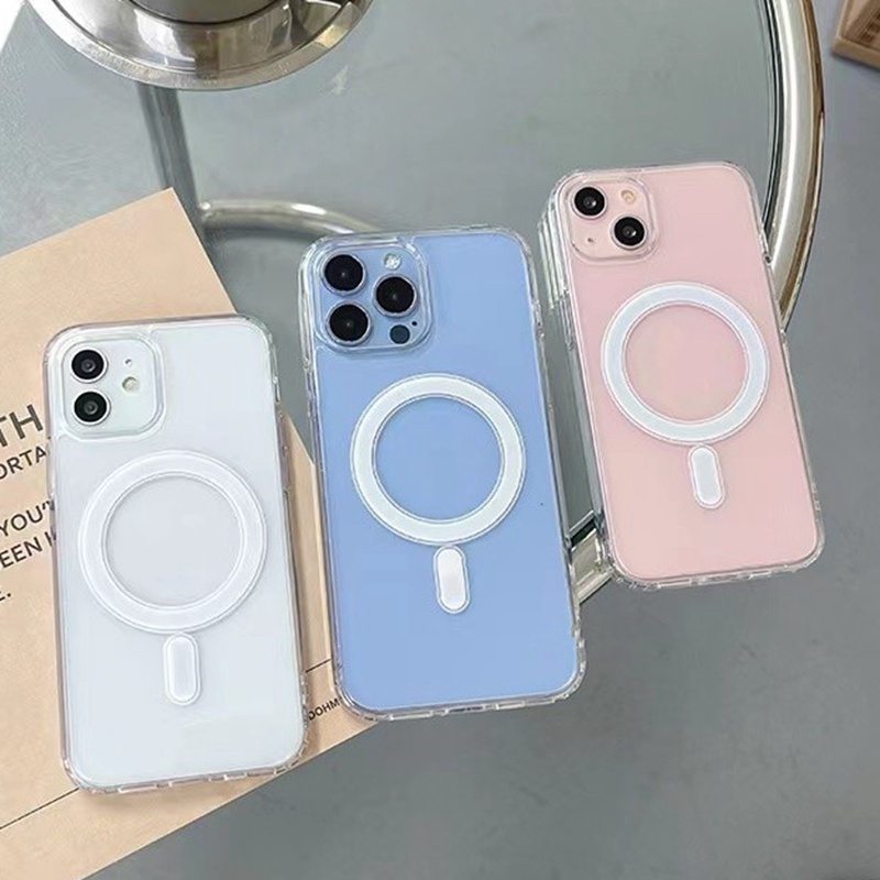 Ốp Điện Thoại Trong Suốt Tích Hợp Nam Châm Cho iPhone 13 12 Pro Max iPhone 14 11 Pro Max XS XR 8 Plus