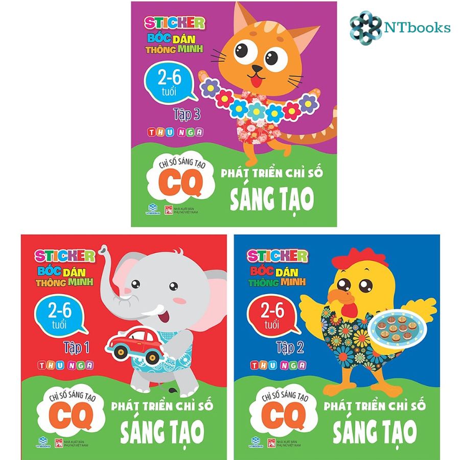 Sách Sticker bóc dán thông minh - Phát triển chỉ số sáng tạo CQ 2-6 tuổi