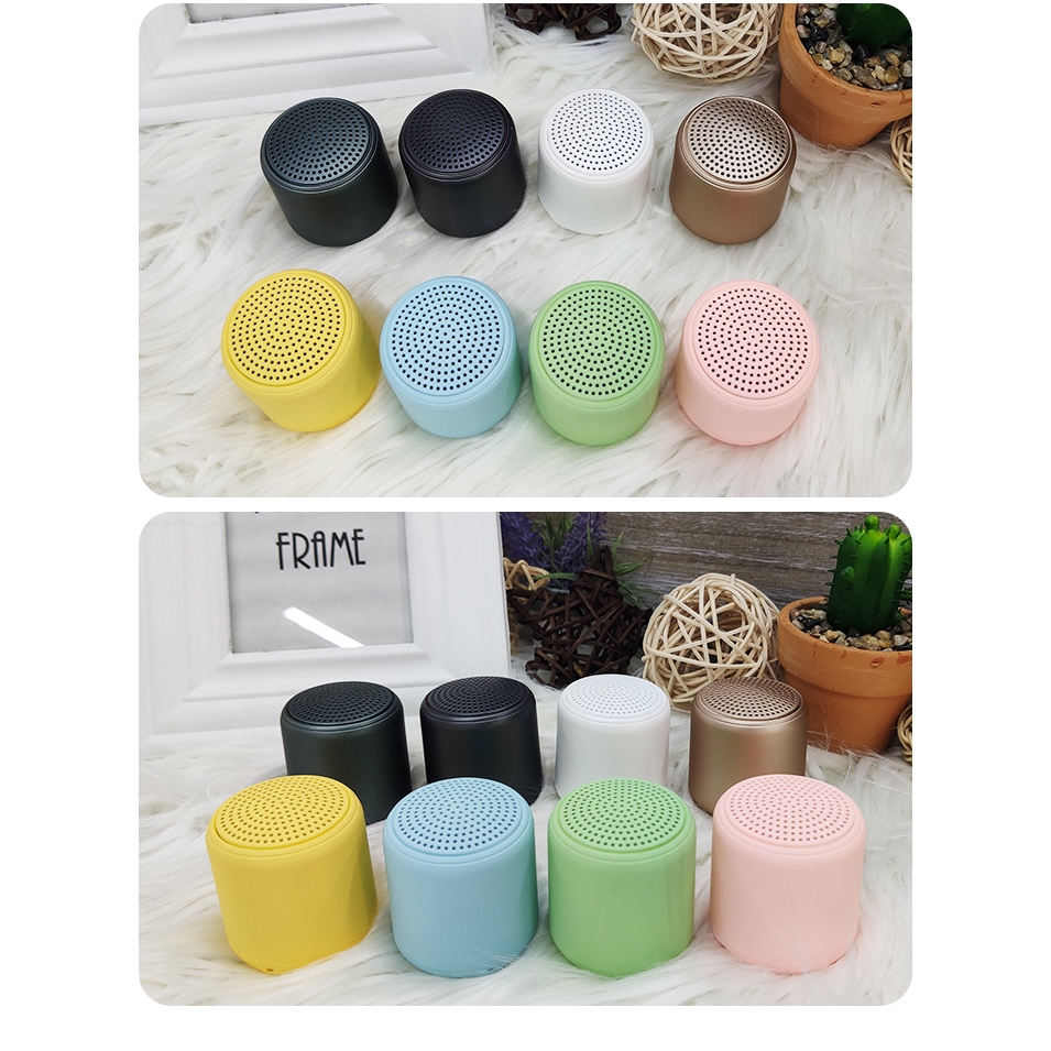 【YUKV】Mini Bluetooth Speaker Macaron Audio Portable Round Small Steel Cannon