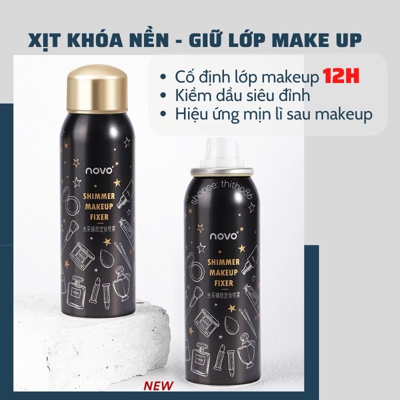 Xịt Khoáng Khóa Lớp Nền Trang Điểm Lâu Trôi NOVO Shimmer Makeup Fixer 5743