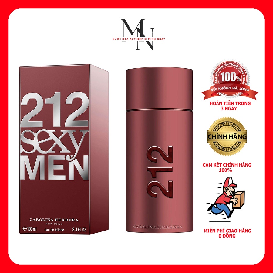 Nước hoa nam carolina herrera 212 sexy men edt nam tính mạnh mẽ, cuốn hút - ảnh sản phẩm 1