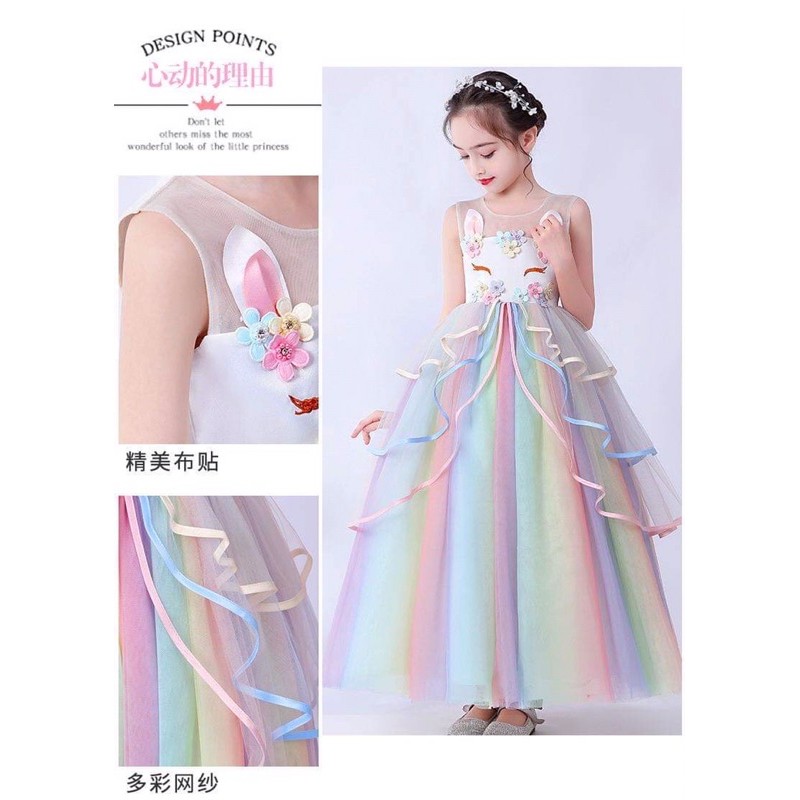 Đầm váy pony dài - Đầm công chúa pony cực xinh cho bé gái