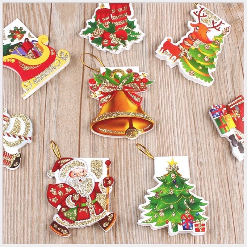 Set 5 Thiệp Giáng Sinh Noel Nhỏ Treo Cây Thông