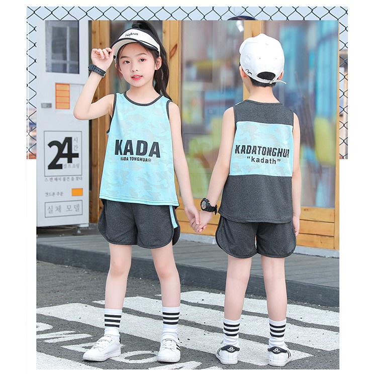 Set Đồ Thể Thao Mùa Hè Thời Trang Cho Bé Trai Và Bé Gái 100-160cm