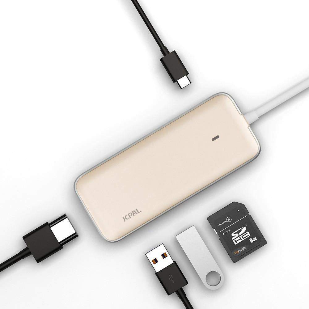 Cáp Jcpal USB Type C Multiport Adapter ( 2 USB 3.0+ HDMI+ USBC+ Thẻ nhớ )