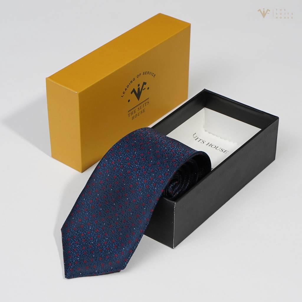 Cà vạt nam caravat THE SUITS HOUSE hoạ tiết bản 7cm - 9cm, công sở, lịch lãm