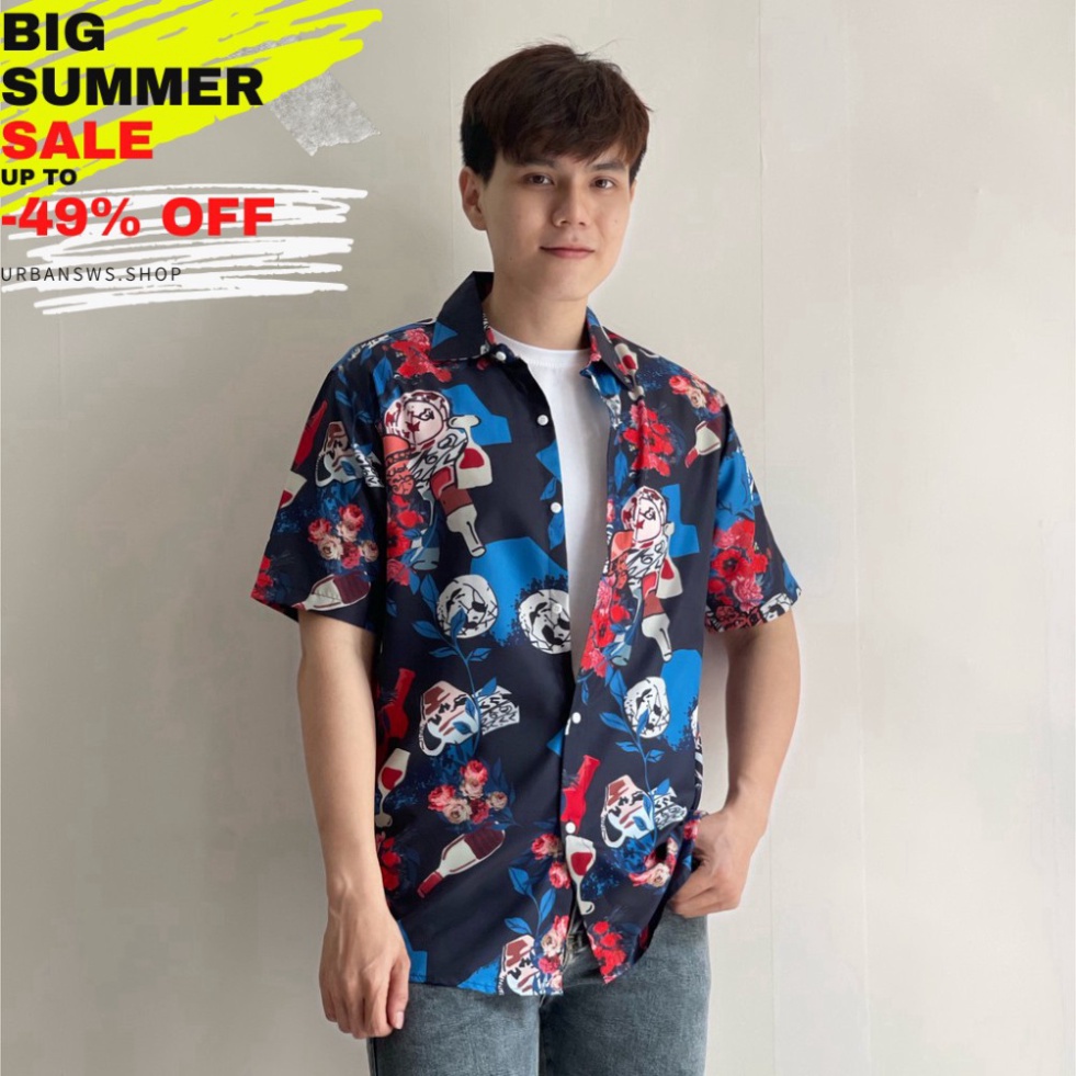 (SALE OFF) Áo Sơ Mi Lụa Mềm Mịn, In 3D, Form Rộng, Unisex, Bắt Trending Cho Các Bạn Trẻ