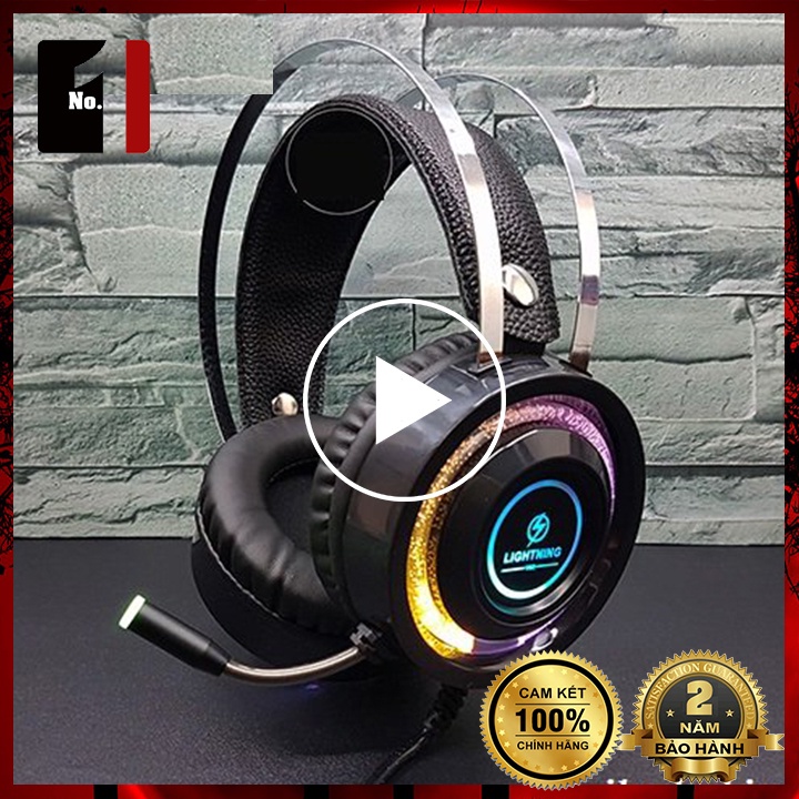 Tai Nghe Gaming Led Chụp Tai Headphone Có Dây LIGHTNING V6S Tai Nghe Game Thủ Máy Vi Tính Laptop Pc