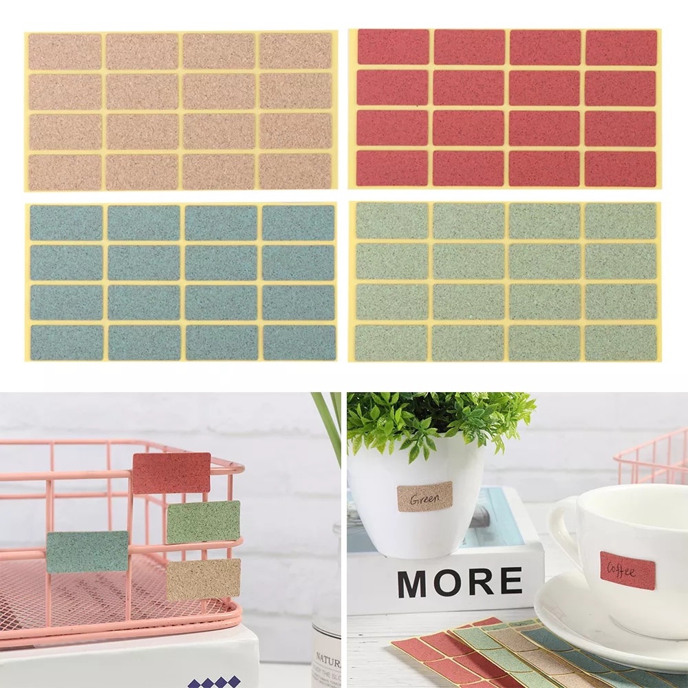 Set 64 nhãn dán lọ đựng thực phẩm chống nước tiện dụng đẹp mắt