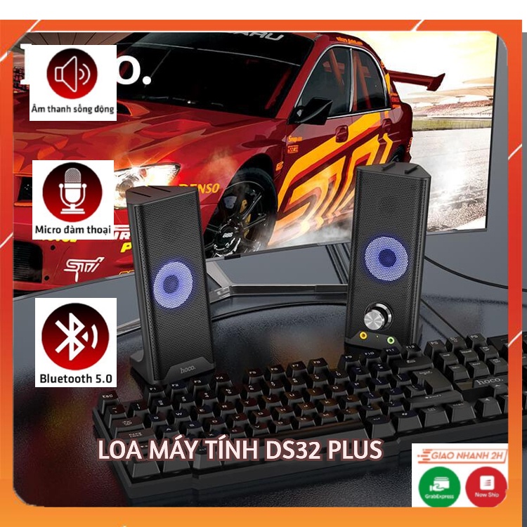 Bộ Loa Hoco DS32 Plus Đèn Led Nhiều Màu Kết Nối Máy Tính/ PC Qua AUX 3.5mm Và USB/ Laptop. Thiết Kế Sang Trọng.