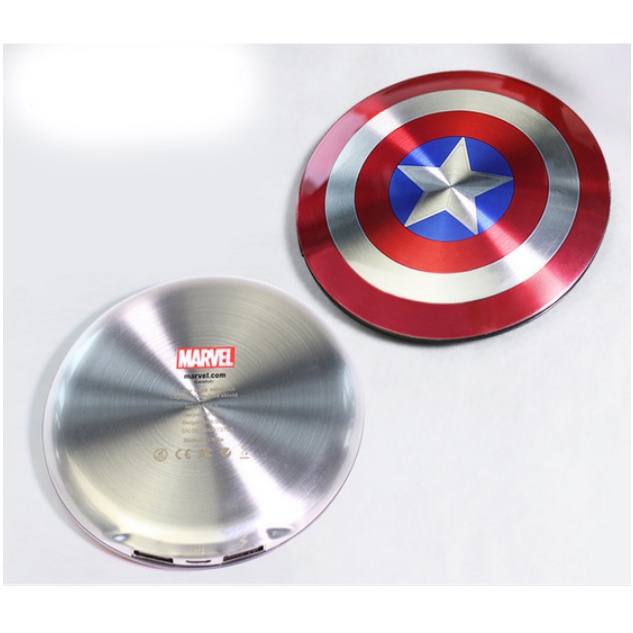 [CỰC ĐỘC] Sạc dự phòng Captain America Avengers 6800mah Kim loại nguyên khối - FULL BOX