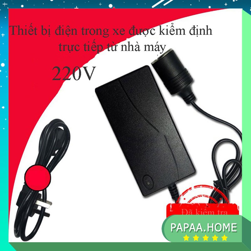 Bộ chuyển đổi nguồn 220V sang 12V 5A kết nối từ tẩu ô tô sử dụng cho máy hút bụi, máy bơm