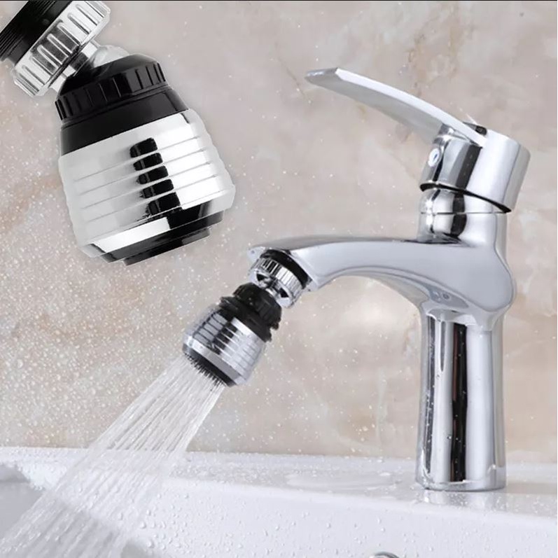 Đầu vòi nối vòi rửa chén bát xoay 360 độ chất liệu nhựa ABS 2 chế độ nước loại ngắn nhỏ + đầu chuyển - QM.PK009