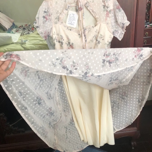 (Sẵn S) Váy tiểu thư khoét ngực / Đầm hoa Trung Quốc cổ điển Ulzzang ( có ảnh thật) | BigBuy360 - bigbuy360.vn