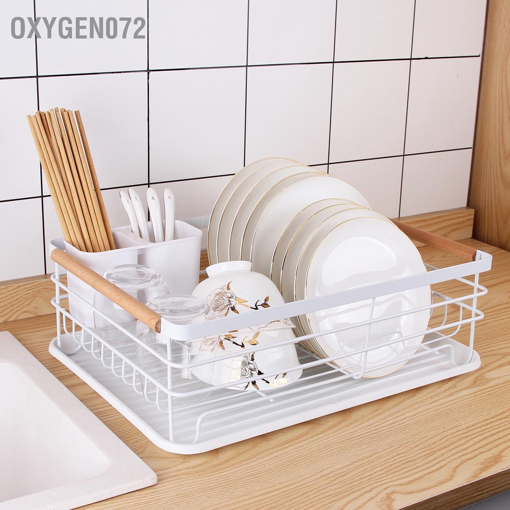 Kệ úp bát đĩa - Kệ để bát đũa - kệ 2 tầng bát đũa - thông minh đặt mặt bếp sơn tĩnh điện đơn giản ráo nước - oxygen072
