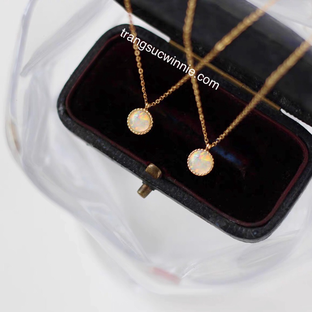 Dây chuyền nữ titan Opal đá trắng