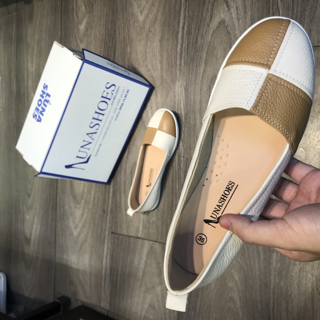 Giày Slip On nữ, giày lười nữ lunashoes 70303 da bò 100% bảo hành 24 tháng 1 đổi 1 giày chất lượng cao