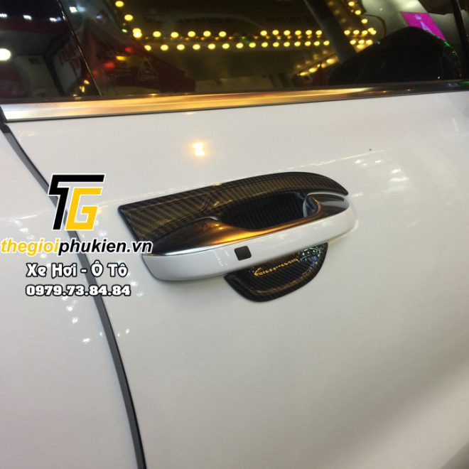 Ốp hõm cửa cacbon xe Kia Sorento 2021 nhựa ABS vân Carbon cao cấp