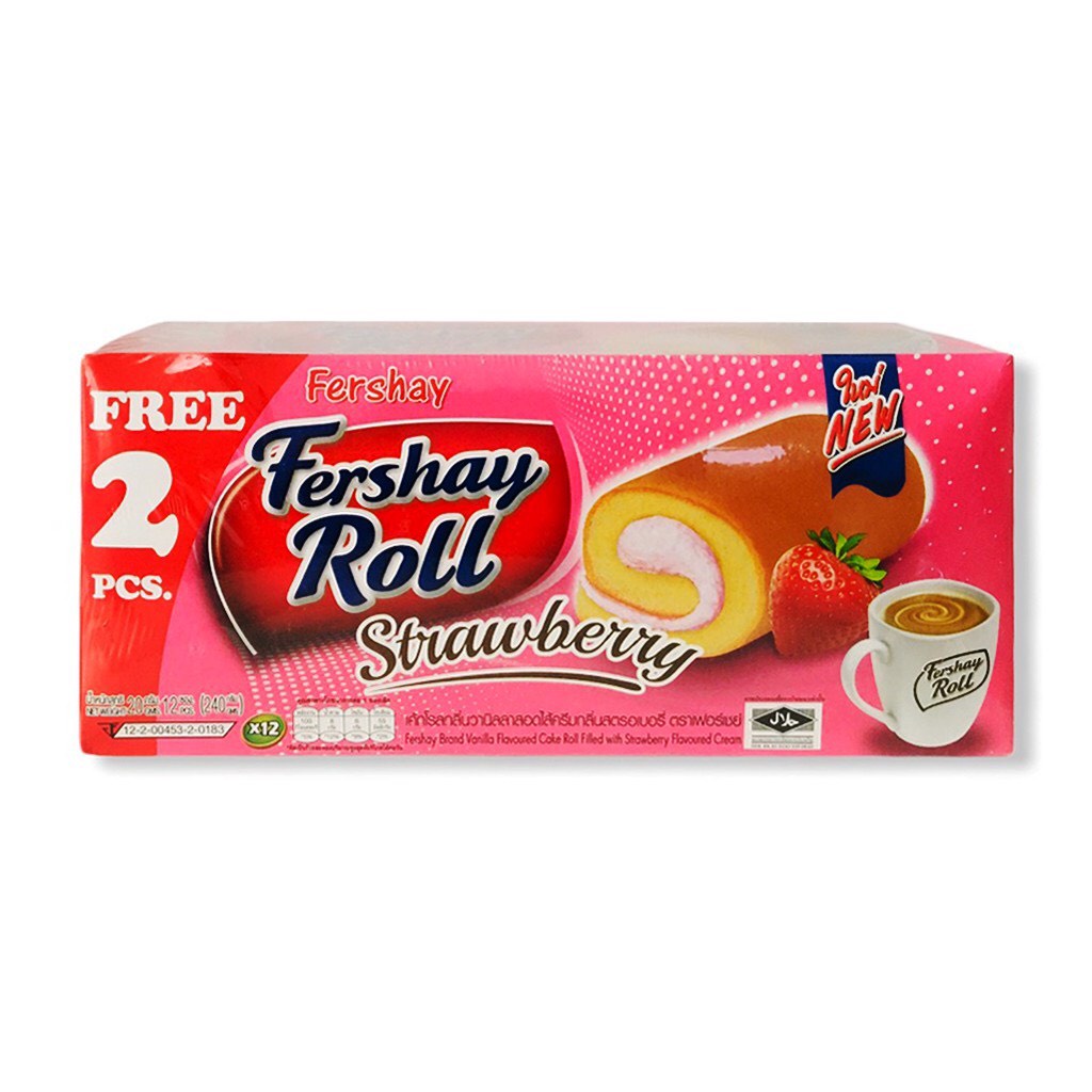 Bánh Bông Lan Cuộn Trứng Fershay Roll Thái Lan 240g