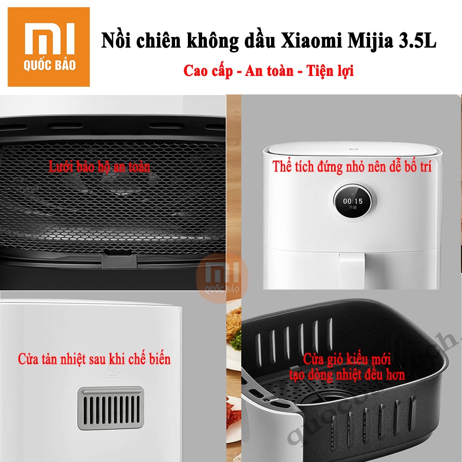 Nồi chiên không dầu Xiaomi Mijia Smart Air Fryer 3.5L- Làm sữa chua, trái cây sấy, Đa năng, tiện lợi, kết nối app