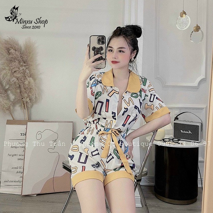 Đồ Ngủ Pijama Lụa Mango Tay Ngắn Quần Đùi Siêu Xinh, Phom Thoải Mái Rộng Rãi, Mềm Mịn, Độc Lạ MÃ PC