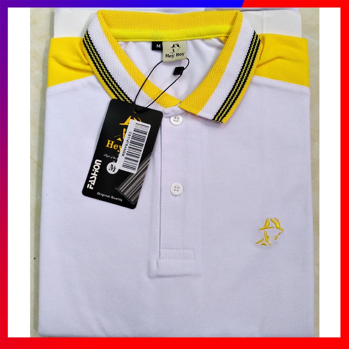 Áo Thun Nam ✴️FREESHIP – HÀNG CHẤT✴️ Cổ Bẻ Tay Ngắn  Phối 3 Màu In Logo, Thun Cá Sấu 65/35 4 Chiều Cao Cấp - HM | BigBuy360 - bigbuy360.vn