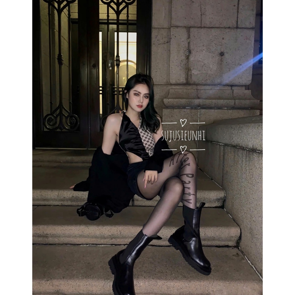 Quần tất mỏng có chữ &quot;no after party&quot;