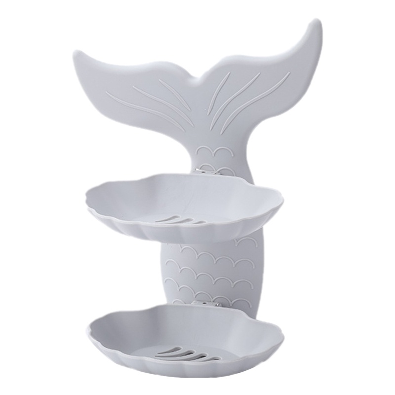 Khay Đựng Xà Phòng Hai Tầng Hình Cá Dễ Vệ Sinh