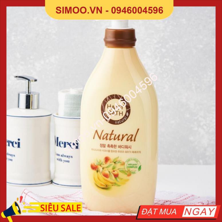 💥 ⚡ SẢN PHẨM CHÍNH HÃNG 💥 ⚡ [HAPPY BATH] SỮA TẮM DƯỠNG ẨM HƯƠNG TRÁI CÂY 500ML -  [해피바스] 내추럴 정말 촉촉한 바디워시 500ML 💥 ⚡