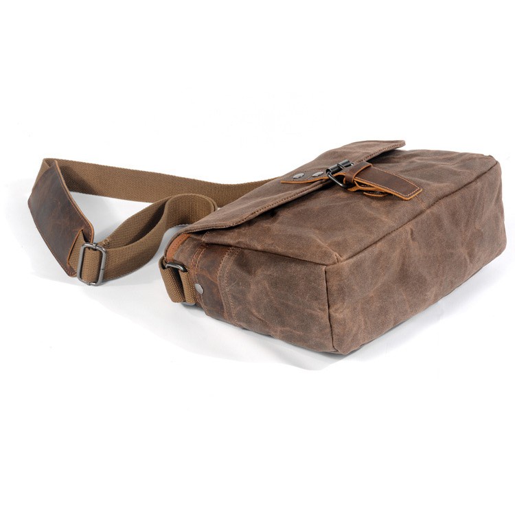 Túi chéo nam canvas da bò sáp Vintage T03 - DU MỤC STORE