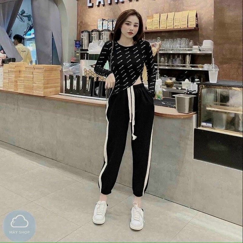Quần Jogger phối sọc trắng - Mã 600